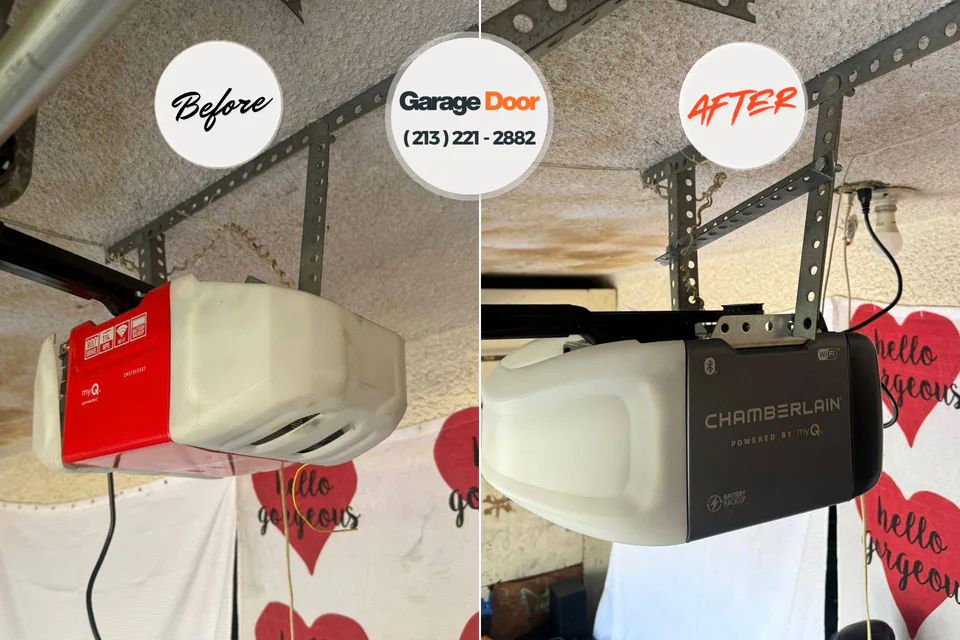 Before and after: garage door repair Mill Creek, WA